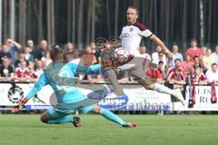 2. Bundesliga - Testspiel - FC Ingolstadt 04 - 1. FC Nürnberg 2:1 - Alleingang auf das Tor, Moritz Hartmann (9)  scheitert an Torwart Patrick Rakovsky und schießt vorbei