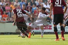 2. Bundesliga - Testspiel - FC Ingolstadt 04 - 1. FC Nürnberg 2:1 - Zweikampf Javier Pinola und rechts Karl-Heinz Lappe (25)