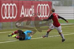 Frauen Fussball - Testspiel - FC Ingolstadt 04 - FC Moosburg - Simone Wagner (5) scheitert an der Torwartin