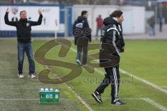 Regionalliga Bayern - FC Ingolstadt 04 II - SV Seligenporten - links Trainer SV Florian Schlicker und  FCI Cheftrainer Stefan Leitl schimpfen