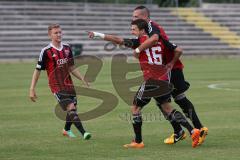 Regionalliga Bayern - FC Ingolstadt 04 II - FC Eintracht Bamberg - Andreas Buchner (16) trifft durch einen Freistoß zum 1:0 Tor Jubel mit Michael Denz (5)  und links Samuel Riegger (17)