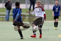 U13 - D-Junioren - FC Ingolstadt 04 - JFG Pfaffenhofen - Wöhrl Nicolai #5 weiss FC Ingolstadt 04 - Oko Justin #12 blau Pfaffenhofen - Foto: Jürgen Meyer