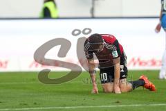 1. Bundesliga - Fußball - FC Ingolstadt 04 - TSG Hoffenheim - 1:1 - Pascal Groß (10, FCI) am Boden