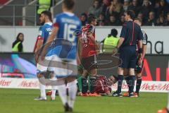 1. Bundesliga - Fußball - FC Ingolstadt 04 - TSG Hoffenheim - 1:1 - Benjamin Hübner (5, FCI) hat sich verletzt und bleibt liegen