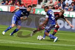 1. BL - Saison 2015/2016 - FC Ingolstadt 04 - Bayer 04 Leverkusen - Marvin Matip (#34 FC Ingolstadt 04) - Benjamin Hübner (#5 FC Ingolstadt 04) - Foto: Meyer Jürgen