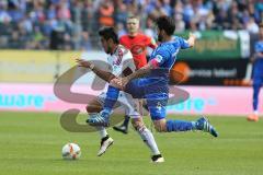 1. Bundesliga - Fußball - SV Darmstadt 98 - FC Ingolstadt 04 - Darío Lezcano (37, FCI) wird von Aytac Sulu (4 Darmstadt 98) gefoult