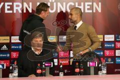 1. Bundesliga - Fußball - FCBayern - FC Ingolstadt 04 - Pressekonferenz, Cheftrainer Ralph Hasenhüttl (FCI) und Cheftrainer Josep Pep Guardiola (Bayern)