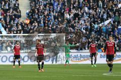 1. Bundesliga - Fußball - Hertha BSC  Berlin - FC Ingolstadt 04 - Tor das 2:0 für Berlin, Torwart Ramazan Özcan (1, FCI) schimpft, Romain Brégerie (18, FCI) Moritz Hartmann (9, FCI) Roger de Oliveira Bernardo (8, FCI) Max Christiansen (19, FCI)