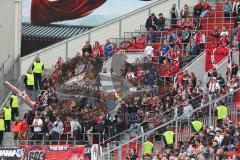 1. Bundesliga - Fußball - Bayer 04 Leverkusen - FC Ingolstadt 04 - FCI Fans Jubel Fahnen Choreo Kurve