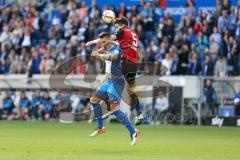 1. Bundesliga - Fußball - TSG 1899 Hoffenheim - FC Ingolstadt 04 - Niklas Süle (TSG 25) und Benjamin Hübner (5, FCI) in der Luft