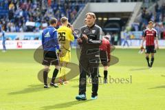 1. Bundesliga - Fußball - TSG 1899 Hoffenheim - FC Ingolstadt 04 - Spiel ist aus Niederlage 2:1, FCI geht zu den Fans und bedankt sich, Cheftrainer Ralph Hasenhüttl (FCI)