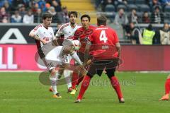 1. Bundesliga - Fußball - Eintracht Frankfurt - FC Ingolstadt 04 - Pascal Groß (10, FCI) Romain Brégerie (18, FCI) Marco Russ (4 Frankfurt)