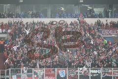 1. BL - Saison 2015/2016 - Schalke 04 - FC Ingolstadt 04 -  Fans bejubeln das 0:1 Tor von Tobias Levels (#28 FC Ingolstadt 04) - Foto: Jürgen Meyer