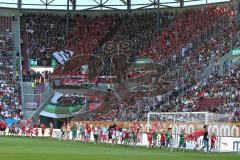 1. Bundesliga - Fußball - FC Augsburg - FC Ingolstadt 04 - Fans FCI Jubel Fahnen Choreo Einlaufkinder