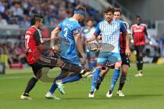 1. Bundesliga - Fußball - TSG 1899 Hoffenheim - FC Ingolstadt 04 - Darío Lezcano (37, FCI) Ermin Bicakcic (TSG 4) Tobias Strobl (TSG 12) Pascal Groß (10, FCI)