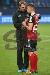 1. BL - Saison 2015/2016 - Schalke 04 - FC Ingolstadt 04 -  Robert Bauer (#23 FC Ingolstadt 04) - Ralph Hasenhüttl (Trainer FC Ingolstadt 04) - Foto: Jürgen Meyer