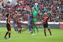 1. Bundesliga - Fußball - Bayer 04 Leverkusen - FC Ingolstadt 04 - lev22#fängt vor Lukas Hinterseer (16, FCI)