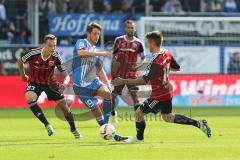 1. Bundesliga - Fußball - TSG 1899 Hoffenheim - FC Ingolstadt 04 - Robert Bauer (23, FCI) Mark Uth (TSG 19) Stefan Lex (14, FCI)