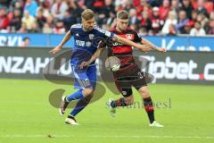 1. Bundesliga - Fußball - Bayer 04 Leverkusen - FC Ingolstadt 04 - Lukas Hinterseer (16, FCI) eggen Frey, Marlon (Leverkusen 37)