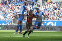 1. Bundesliga - Fußball - TSG 1899 Hoffenheim - FC Ingolstadt 04 - Niklas Süle (TSG 25) Benjamin Hübner (5, FCI) Ermin Bicakcic (TSG 4) Kopfball Duell