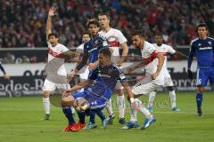 1. Bundesliga - Fußball - VfB Stuttgart - FC Ingolstadt 04 - Benjamin Hübner (5, FCI) wird gefoult von Martin Harnik (7 Stuttgart) und Elfmeter