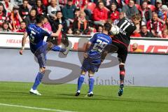 1. BL - Saison 2015/2016 - FC Ingolstadt 04 - Bayer 04 Leverkusen - Benjamin Hübner (#5 FC Ingolstadt 04) - Markus Suttner (#29 FC Ingolstadt 04) - Kießling, Stefan (Leverkusen 11)  - Foto: Meyer Jürgen