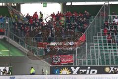 1. Bundesliga - Fußball - VfL Wolfsburg - FC Ingolstadt 04 -  mitgereiste Ingolstadt Fans Jubel Fahnen