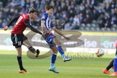 1. Bundesliga - Fußball - Hertha BSC  Berlin - FC Ingolstadt 04 - Pascal Groß (10, FCI) zieht ab, kein Tor rechts Genki Haraguchi