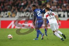 1. Bundesliga - Fußball - VfB Stuttgart - FC Ingolstadt 04 - Elias Kachunga (25, FCI) und Philip Heise (14 Stuttgart)