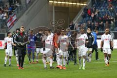 1. Bundesliga - Fußball - Eintracht Frankfurt - FC Ingolstadt 04 - Unentschieden Spiel ist aus, FCI geht zu den Fans