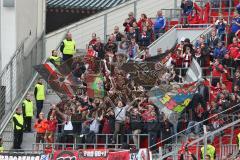 1. Bundesliga - Fußball - Bayer 04 Leverkusen - FC Ingolstadt 04 - FCI Fans Fahnen Jubel