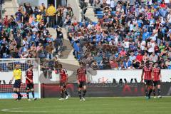 1. Bundesliga - Fußball - TSG 1899 Hoffenheim - FC Ingolstadt 04 - Gegentor 1:1, FCI lässt Köpfe hängen Pascal Groß (10, FCI) Marvin Matip (34, FCI) Alfredo Morales (6, FCI) Roger de Oliveira Bernardo (8, FCI) Benjamin Hübner (5, FCI)