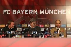 1. Bundesliga - Fußball - FCBayern - FC Ingolstadt 04 - Pressekonferenz, Cheftrainer Ralph Hasenhüttl (FCI) und Cheftrainer Josep Pep Guardiola (Bayern)