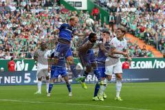 1. BL - Saison 2015/2016 - Werder Bremen - FC Ingolstadt 04 - Tobias Levels (#28 FC Ingolstadt 04) - Marvin Matip (#34 FC Ingolstadt 04) -  Foto: Jürgen Meyer