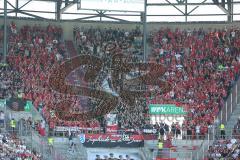 1. Bundesliga - Fußball - FC Augsburg - FC Ingolstadt 04 - FCI Fans in Farben Schwarz Rot Fanblock