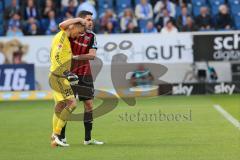 1. Bundesliga - Fußball - TSG 1899 Hoffenheim - FC Ingolstadt 04 - Elfmeter Torwart Örjan Haskjard Nyland (26, FCI) klärt den Ball, Jubel mit Benjamin Hübner (5, FCI)