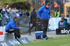 1. Bundesliga - Fußball - SV Darmstadt 98 - FC Ingolstadt 04 - ratlos Co-Trainer Michael Henke (FCI) und Cheftrainer Ralph Hasenhüttl (FCI)