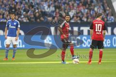 1. BL - Saison 2015/2016 - Schalke 04 - FC Ingolstadt 04 -   Elias Kachunga (#25 FC Ingolstadt 04) und Pascal Groß (#10 FC Ingolstadt 04) beim Anstoß - Foto: Jürgen Meyer