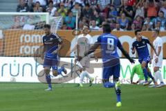 1. Bundesliga - Fußball - FC Augsburg - FC Ingolstadt 04 - rechts Mathew Leckie (7, FCI) zieht ab Tor zum 1:0 Jubel