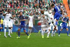 1. BL - Saison 2015/2016 - Werder Bremen - FC Ingolstadt 04 - Alfredo Morales (#6 FC Ingolstadt 04) - Robert Bauer (#23 FC Ingolstadt 04) - Stefan Lex (#14 FC Ingolstadt 04) - Foto: Jürgen Meyer