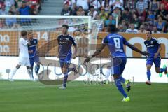 1. Bundesliga - Fußball - FC Augsburg - FC Ingolstadt 04 - rechts Mathew Leckie (7, FCI) zieht ab Tor zum 1:0 Jubel