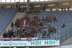 1. BL - Saison 2015/2016 - Hannover 96 - FC Ingolstadt 04 - Mitgereiste FCI Fans - Foto: Jürgen Meyer