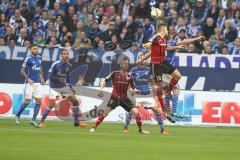 1. BL - Saison 2015/2016 - Schalke 04 - FC Ingolstadt 04 -  Max Christiansen (#19 FC Ingolstadt 04) - Moritz Hartmann (#9 FC Ingolstadt 04) - Foto: Jürgen Meyer