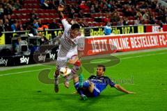 1. Bundesliga - Fußball - 1. FC Köln - FC Ingolstadt 04 -  Markus Suttner (29, FCI)  grätscht Simon Zoller (11,FCKöln) den Ball weg.Foto: Adalbert Michalik