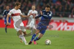 1. Bundesliga - Fußball - VfB Stuttgart - FC Ingolstadt 04 - Florian Klein (16 Stuttgart) und Mathew Leckie (7, FCI)