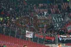 1. Bundesliga - Fußball - VfB Stuttgart - FC Ingolstadt 04 - Ingolstadt Fans FCI Fahnen Jubel