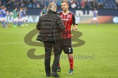 1. BL - Saison 2015/2016 - Schalke 04 - FC Ingolstadt 04 -  Peter Jackwerth - Lukas Hinterseer (#16 FC Ingolstadt 04) - Foto: Jürgen Meyer