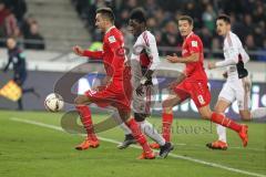 1. BL - Saison 2015/2016 - Hannover 96 - FC Ingolstadt 04 - Kenan Karaman (#26 Hannover) - Danny da Costa (#21 FC Ingolstadt 04) - Foto: Jürgen Meyer