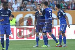 1. Bundesliga - Fußball - FC Augsburg - FC Ingolstadt 04 - rechts Mathew Leckie (7, FCI) zieht ab Tor zum 1:0 Jubel mit Benjamin Hübner (5, FCI)