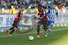 1. Bundesliga - Fußball - Hertha BSC  Berlin - FC Ingolstadt 04 - Danny da Costa (21, FCI) Vedad Ibisevic (Hertha 19)